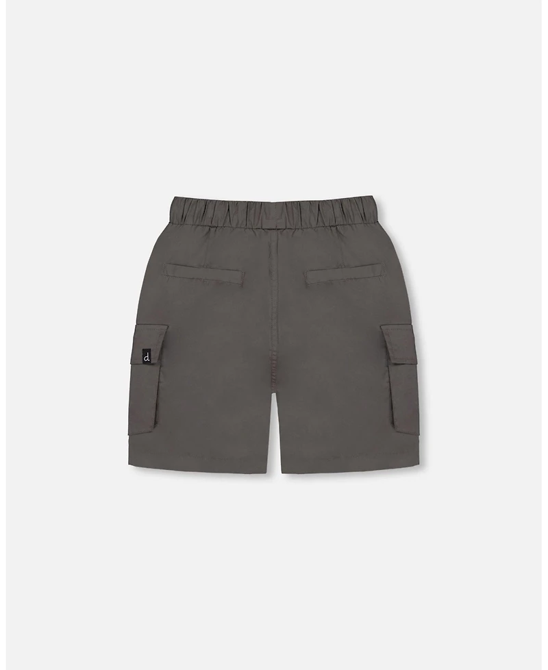 Deux par Deux Baby Boys Parachute Cargo Pocket Shorts Dark Gray