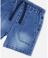 Deux par Deux Baby Boys Denim Short Dark Denim Blue