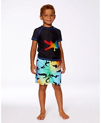 Deux par Deux Boy Printed Boardshorts Multicolored Crocodile - Toddler|Child