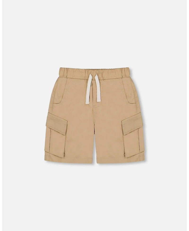 Deux par Deux Baby Boys Parachute Cargo Pocket Shorts Light Beige