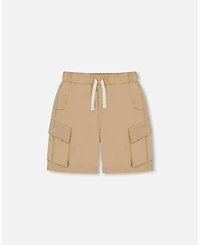 Deux par Deux Baby Boys Parachute Cargo Pocket Shorts Light Beige
