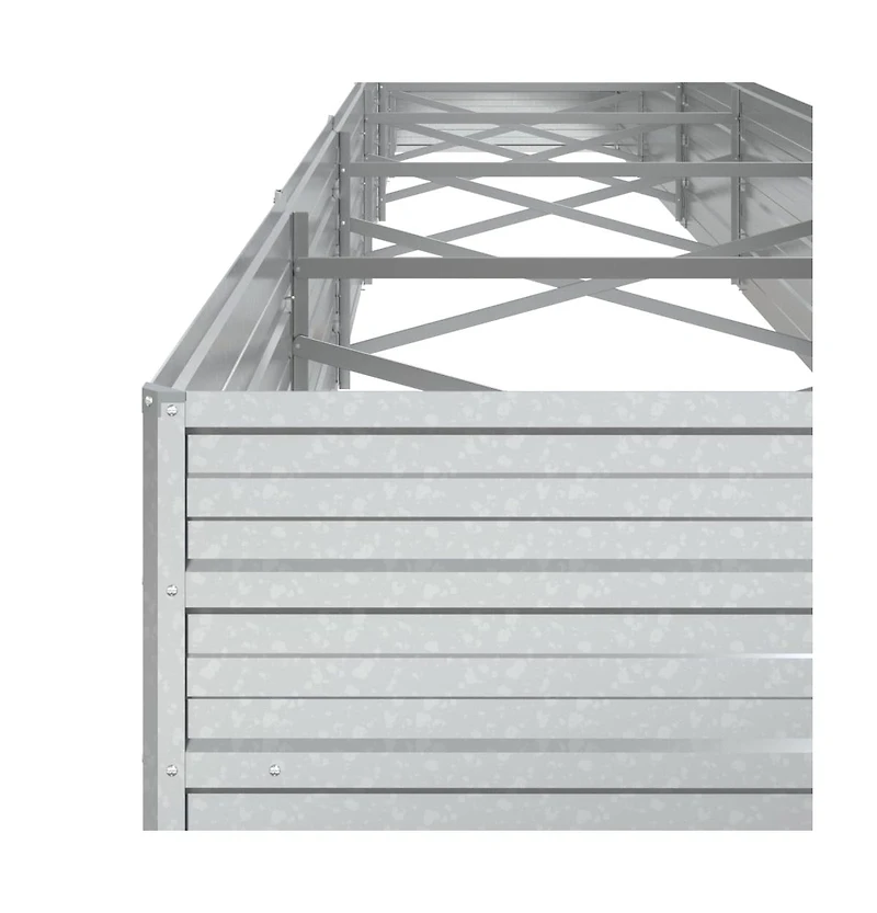 Garden Raised Bed 236.2"x31.5"x17.7" Galvanized Steel Silver