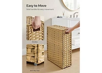 Songmics Home 14.5-Gallon (55L) Rattan-Style Clothes Basket with Handles, Goose Yellow