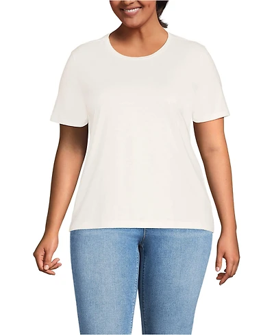 Lands' End Plus Relaxed Supima Cotton Crew Neck T-Shirt