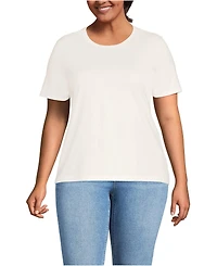Lands' End Plus Relaxed Supima Cotton Crew Neck T-Shirt