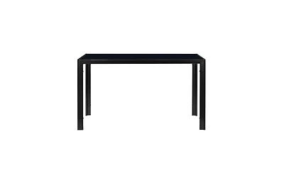 Simple Assembled Tempered Glass & Iron Dinner Table