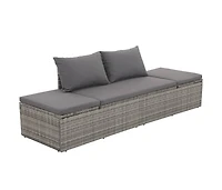 Patio Bed Gray 76.8"x23.6" Poly Rattan