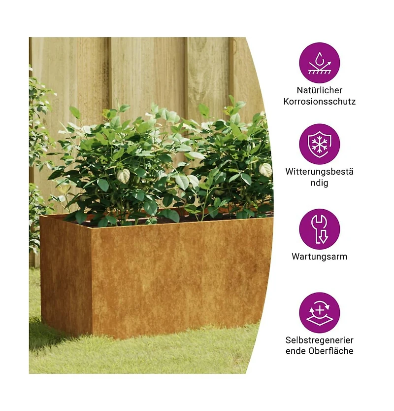 Garden Raised Bed 78.7"x15.7"x15.7" Corten Steel