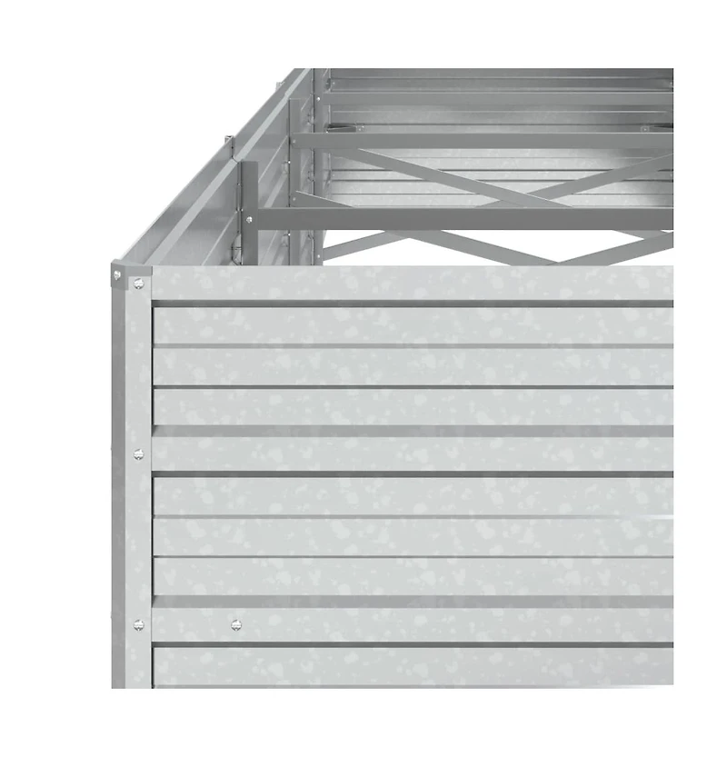 Garden Raised Bed 126"x31.5"x17.7" Galvanized Steel Silver