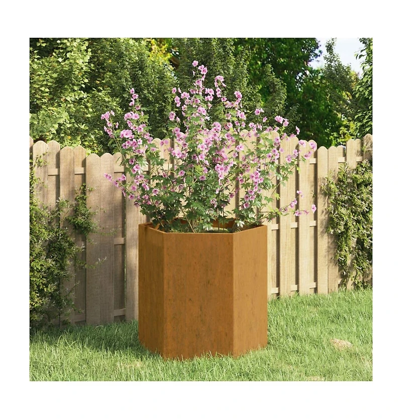 Planter Rusty 15.7"x15.7"x17.7" Corten Steel