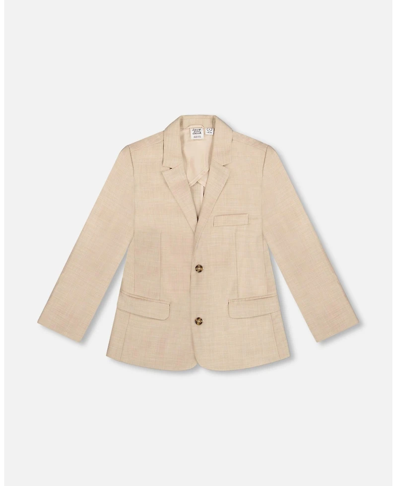 Deux par Deux Big Boys Two Button Blazer Light Taupe