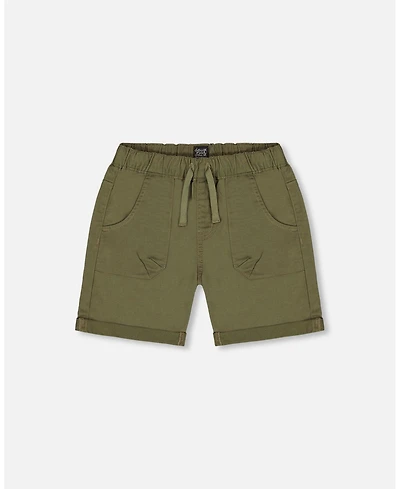 Deux par Deux Toddler Boys Stretch Twill Short Dark Olive Green - Toddler|Child