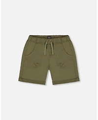 Deux par Deux Toddler Boys Stretch Twill Short Dark Olive Green - Toddler|Child