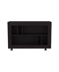 Fm Furniture Cowlic Console Table in Melamine with Open Storage, Wengue