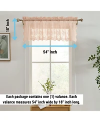 Hlc.me Jolene Floral Rod Pocket Lace Semi Sheer Voile Short Valance for Small