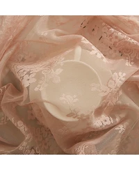 Hlc.me Jolene Floral Rod Pocket Lace Semi Sheer Voile Short Valance for Small