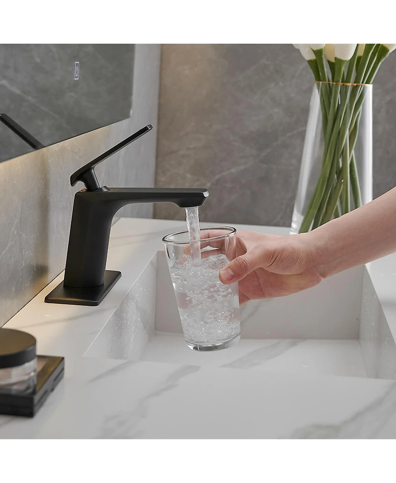 Waterfall Single Hole Single-Handle Low-Arc Bathroom Faucet