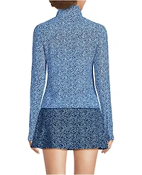 Lands' End Women's SunShade Upf 50 Long Sleeve Quarter Zip Rash Guard