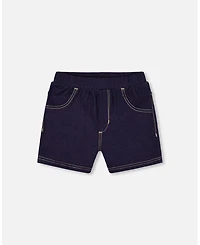 Deux par Deux Baby Girls Jegging Shorts Dark Denim Blue