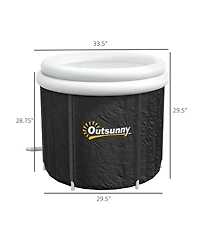 Outsunny Portable Cold Plunge Tub, Ice Bath Tub with Thermo Lid, Dark