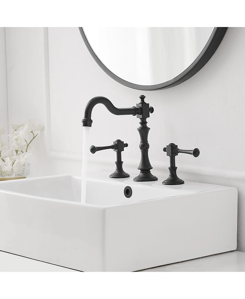 8 in. Widespread Double Handle 3 Hole Bathroom Faucet