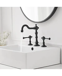 8 in. Widespread Double Handle 3 Hole Bathroom Faucet