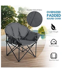 Folding Camping Moon Padded Chair with Carrying Bag