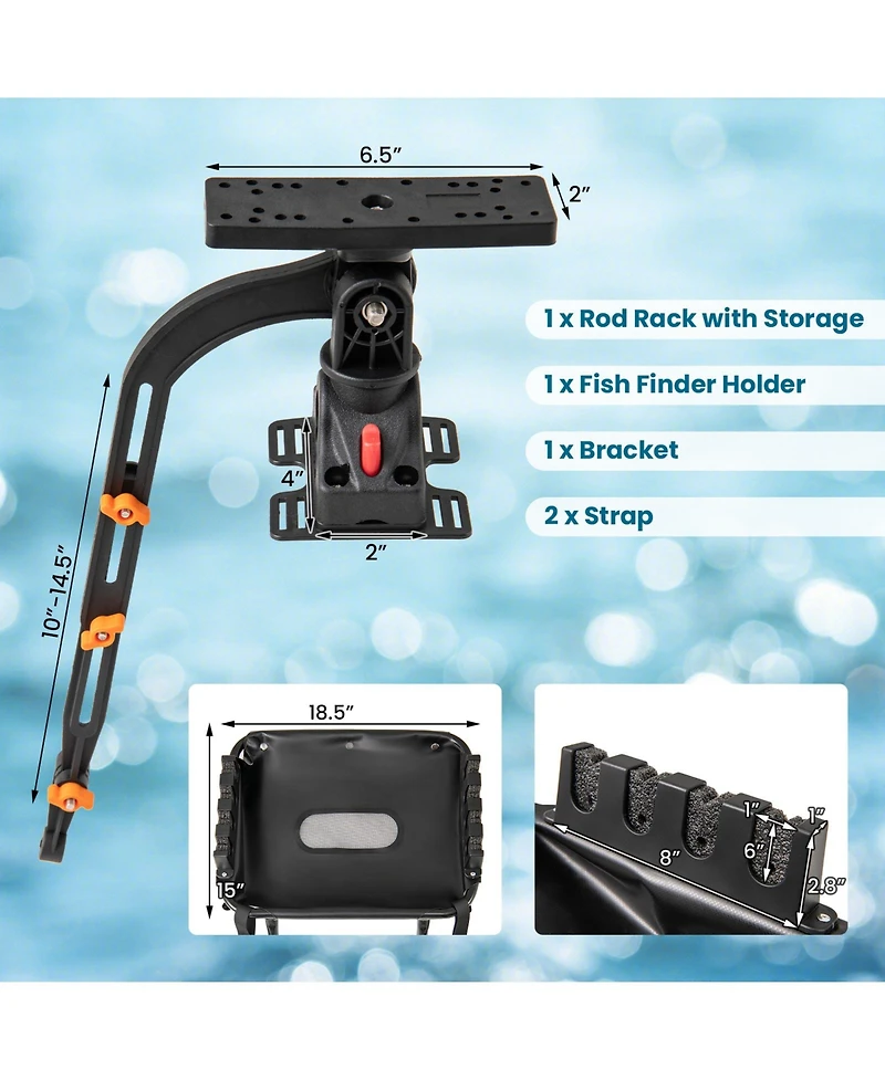 360° Rotatable Fishing Boat Accessory Set of 2 with Mount Bracket