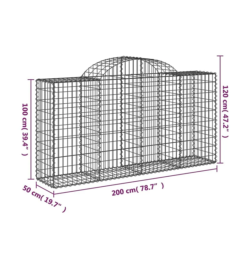 Gabion Basket Silver Galvanized iron Medium