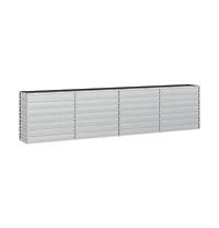 Garden Raised Bed 126"x15.7"x30.3" Galvanized Steel Silver