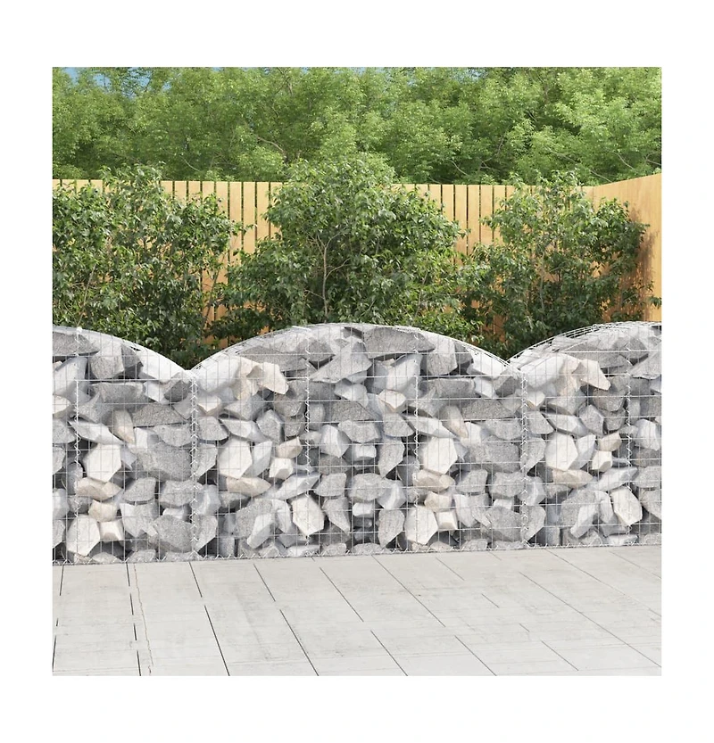 Arched Gabion Basket 59.1"x19.7"x31.5"/39.4" Galvanized Iron