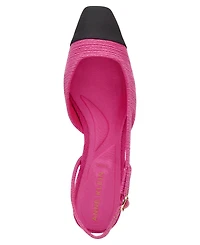 Anne Klein Women's Nia Block Heel Cap Toe Slingback Flats