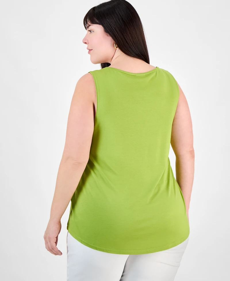 Jm Collection Plus Scoop-Neck Sleeveless Top