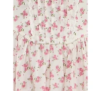 Row A Juniors' Floral Print Cotton Puff-Sleeve Fit & Flare Dress