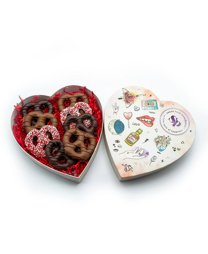 Sugar Plum Chocolates Valentine's Day Sweetheart Pretzel Delights, 8 Pieces