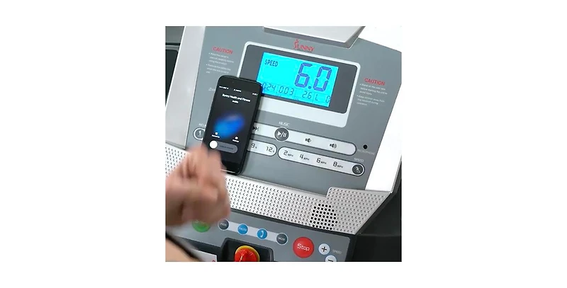 Sunny Health & Fitness Treadmill with Auto Incline, Sound System, Bluetooth and Phone Function Sf-T7515