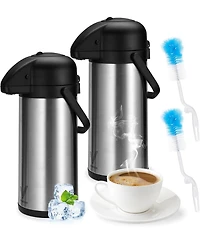 Vondior Thermal Coffee Carafe Dispenser 2-Pack 102 oz: Insulated Hot/Cold Stainless Steel