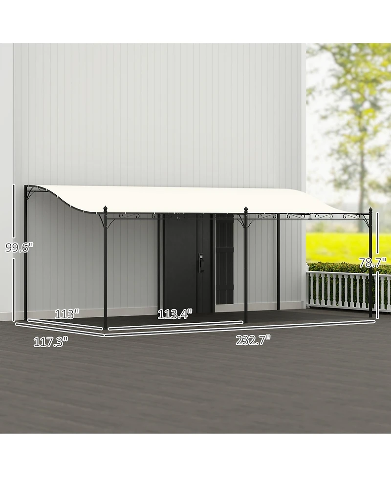 Outsunny 10' x 20' Outdoor Pergola Canopy, Metal Patio Dark