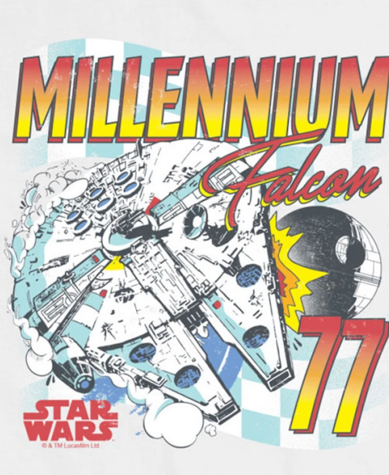 Airwaves Men's Star Wars Millennium Falcon Short Sleeve T-Shirt
