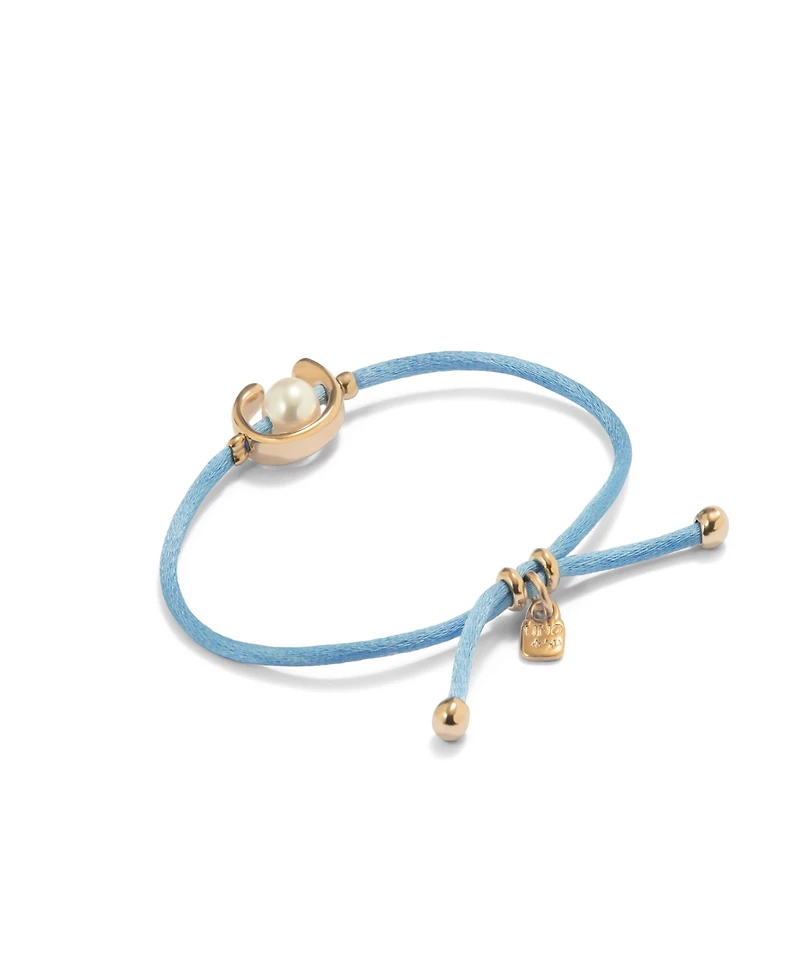 UNOde50 Blue Thread Cultivated Pearl Leather Bracelet