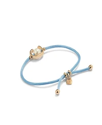 UNOde50 Blue Thread Cultivated Pearl Leather Bracelet