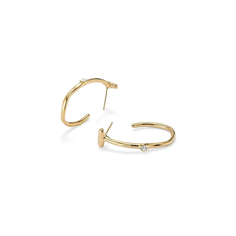 UNOde50 White Topaz Hoop Earrings