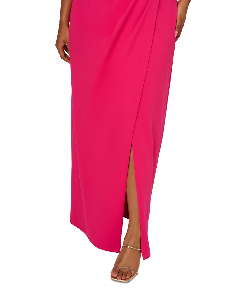 Adrianna Plus Embellished Crepe Gown