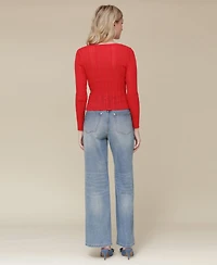 Avec Les Filles Women's Scoop-Neck Pullover Sweater