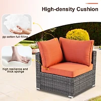 Xizzi 7-Piece Patio Furniture Outdoor Sofa Sets with New Wicker,Cushions and Coffee Table Suitable For patio, garden, backyard, yard and balcony,Navy