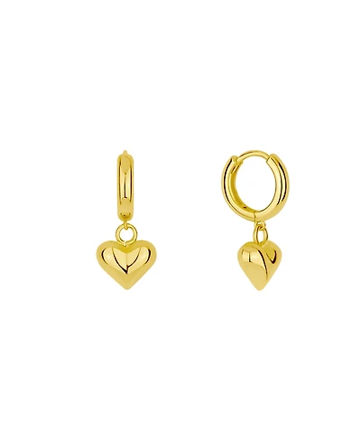 And Now This Silver and Gold Heart Drop Hoop Earrings