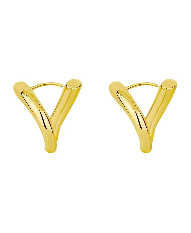 and Now This Silver Gold Hinged Twist Hoop Earrings