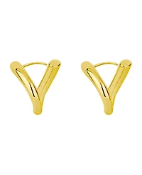 and Now This Silver Gold Hinged Twist Hoop Earrings