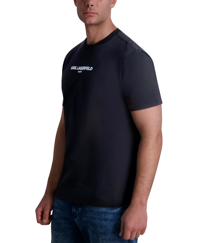 Karl Lagerfeld Paris Men's Short Sleeve Crewneck Logo T-Shirt