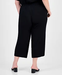 Ak Anne Klein Plus Size High-Rise Cropped Pull-On Pants